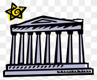 Vector Illustration Of Classical Greece Greek Temple - Clip Art - Png Download