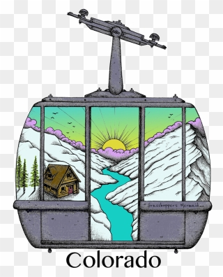 Gondola Car Sticker Vail Colorado - Vail Clipart