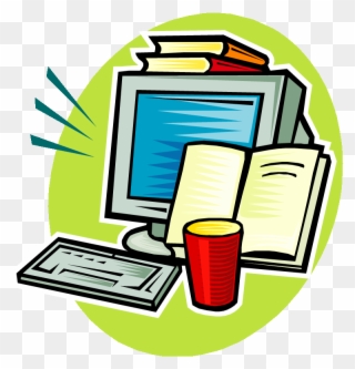 Computer Clipart Homework - Computer Books Clipart - Png Download