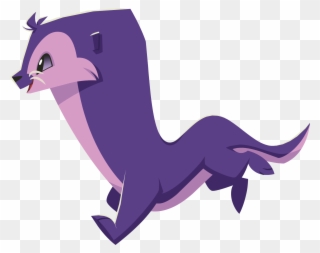 Purple Otter - Animal Jam Otter Transparent Clipart