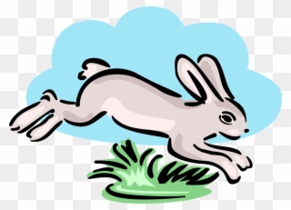 Vector Hops Cartoon Freeuse Stock - Rabbit Hopping Clip Art - Png Download