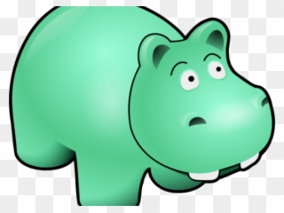 Hippopotamus Clipart Transparent - Cartoon Hippo Transparent - Png Download