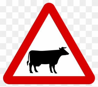 Warning Signs 15, Buy Clip Art - Cattle Crossing Warning Sign - Png Download