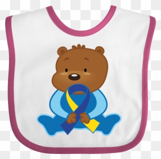 Down Syndrome Bear Baby Bib $9 - Preschool Teacher Ornament (round) Clipart