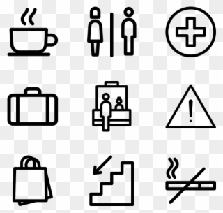 Airport Vector Pictograms Graphic Library Stock - Airport Signs Icon Clipart