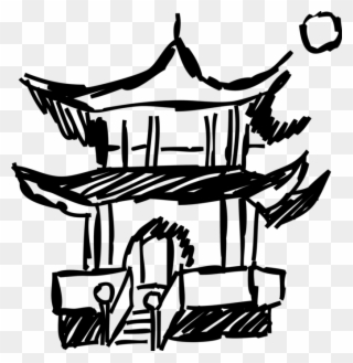 Vector Illustration Of Chinese Or Japanese Pagoda Buddhist - Pagoda Clipart