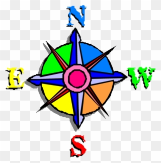 Which Way Do I Go - Colorful Compass Rose Clipart