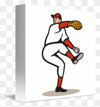 American Baseball Pitcher Throwing Ball Cartoon By - Cartoon Baseball Player Clipart - Png Download