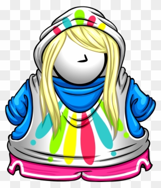 Color Splash Hoodie - Club Penguin Neon Item Clipart