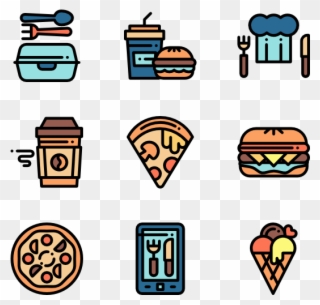 Take Away - Icon Line Art Food Delivery Clipart