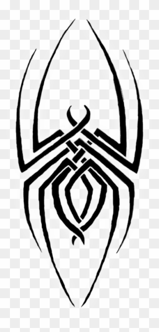Awesome Black Tribal Spider Tattoo Design - Tribal Spider Tattoo Designs Clipart