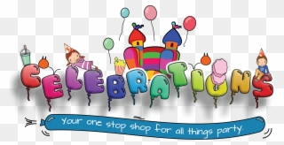 Home Celebrations Party Hire And Bouncy Castles - Celebrations Logo Clipart