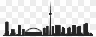 Toronto It Support - Toronto Skyline Black Line Clipart