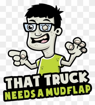 Zombie Pointing At A Dump Truck With A Rock In His - That Truck Needs A Mudflap Clipart