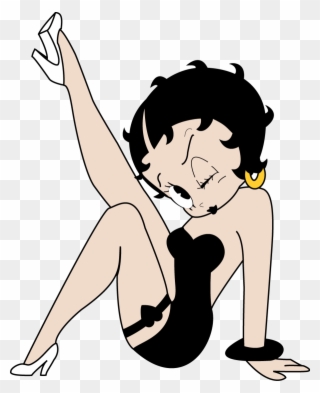 Betty Boop Lipstick Flapper Icon - Betty Boop In Black Dress Clipart