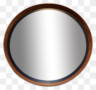 Sophisticated Uno & Östen Kristiansson Teak Mirror - Circle Clipart