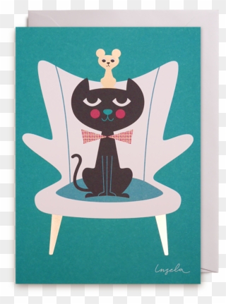 Papa Bear & Mouse Greeting Card - Cat Clipart