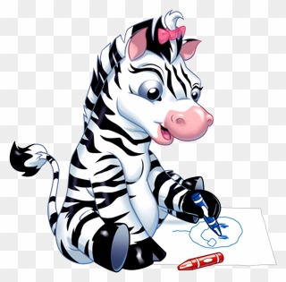 Baby Zebra Cartoon - Girl Zebra Clipart
