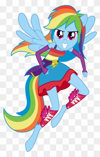 Rainbow Dash Full Anthro Clip Art Stock - My Little Pony Equestria Girls Rainbow Dash Wings - Png Download