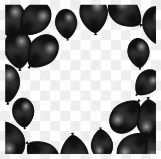 Mq Black Balloon Balloons Frames Border Borders - Transparent Black Balloons Png Clipart