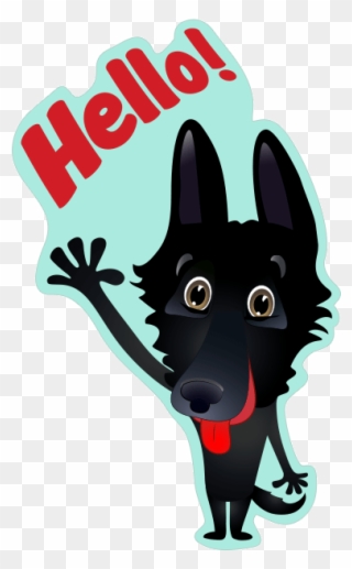Nero The Black Dog Cute Funny Comic Pet Stickers Messages - Pet Clipart