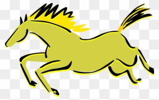 Vector Illustration Of Quadruped Equine Horse Cave - Drawing Clipart