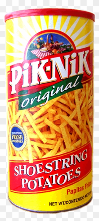 Pik-nik Shoestrings Original Flavor - Pik Nik Shoestring Potatoes, 50% Less Salt - 9 Oz Clipart