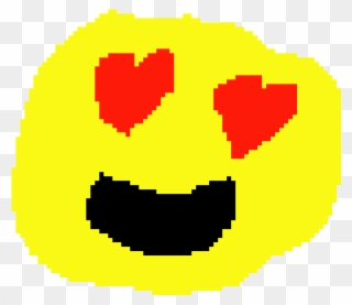 Heart Eyes Emoji - Heart Eyes Emoji Pixel Art Clipart