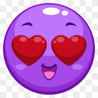 Purple Heart Eyes Emoji Clipart