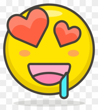 Open - Love Eyes Drooling Emoji Clipart