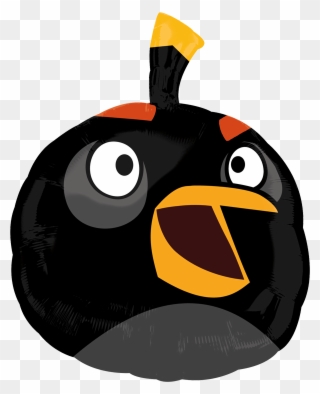 Black Bird Super Shape - Black Angry Bird Face Clipart
