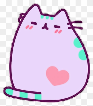 Purple Pusheen Cat Kawaii Adorable Lilac Freetoedit - Purple Pusheen Cat Clipart