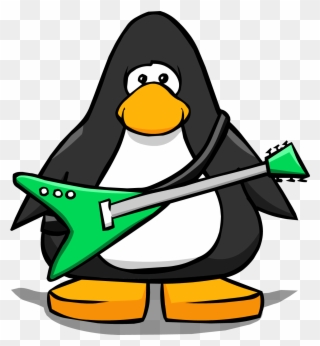 Electric Green Guitar On A Player Card - Club Penguin Water Wings Clipart