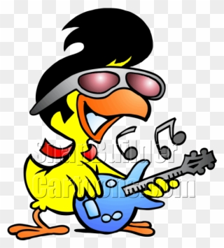 Chicken Playing Guitar Clipart