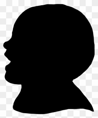 Laughing Toddler Silhouette - Transparent Head Silhouette Png Clipart