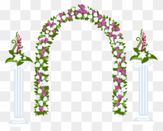 Free Png Floral Arch And Columns Png Images Transparent - Arco De Flores Dibujo Clipart