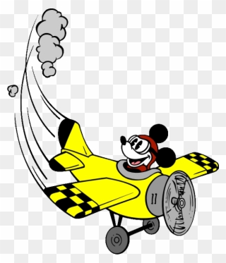 Airplane Clipart Disney - Mickey Mouse In A Plane - Png Download