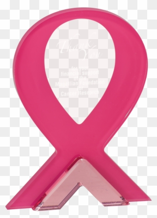 Pink Ribbon Stand-up Acrylic Award - Awareness Acrylic Award - Pink Quantity(1) Clipart