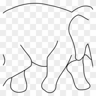 Elephant Outline Drawing Animal Drawings Clip Art Music - Black And White Elephant Clip Art - Png Download