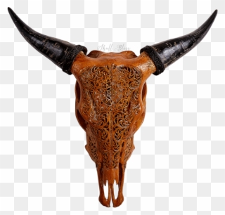 Carved Cow Skull - Cattle Clipart