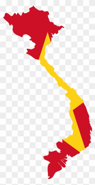 Map Of Vietnam Gharepeyma - Vietnam Flag Map Clipart