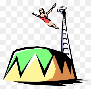 Vector Illustration Of Big Top Circus Performer High - High Dive Clipart - Png Download