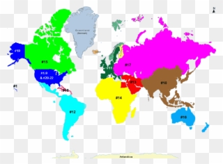 12 World Regions Map Clipart