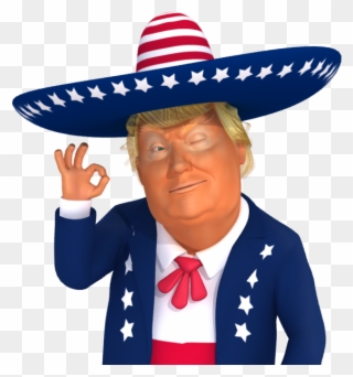 #trumpsticker It's Ok 3d Mexican Trump Caricature - Trump Png Cartoon Clipart