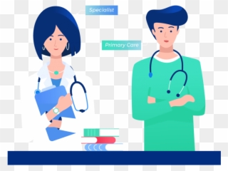 Specialist Standing With Primary Care Doctor - Physician Clipart