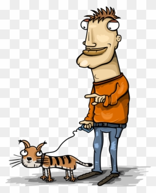 Dude With Tiger - Cat Clipart