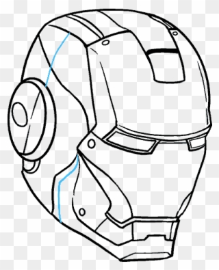 How To Draw Iron Man's Mask - Drawing Of Iron Man Clipart