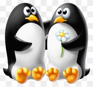 Pingouin - Cute Penguins In Love Clipart