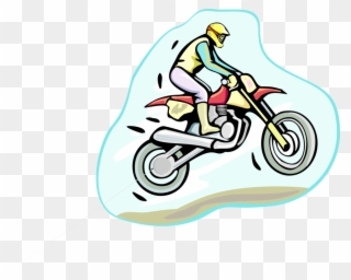 Vector Illustration Of Motocross Off-road Competitive - Illustration Clipart