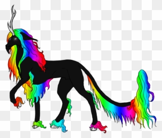 Black Unicorn Rainbow Clipart